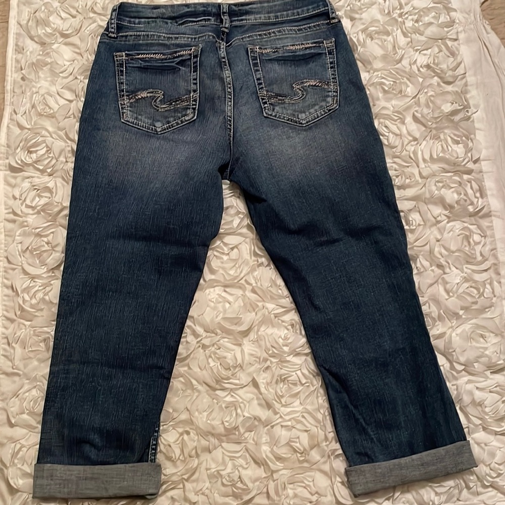 Silver Jeans Co.Stonewashed blue crop size 10